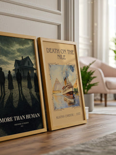 More Than Human watercolour print framed by window – literary home decor