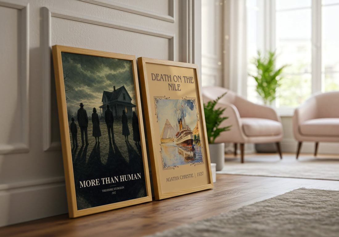 More Than Human watercolour print framed by window – literary home decor