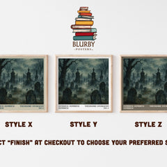 Zombies! Zombies! Zombies! literary print in frame leaning in hallway – sci fi wall art