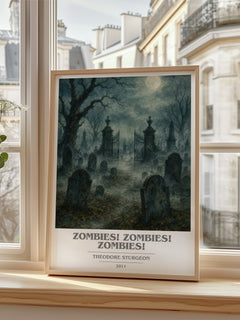 Zombies! Zombies! Zombies! book cover poster colour and style options – Theodore Sturgeon book art