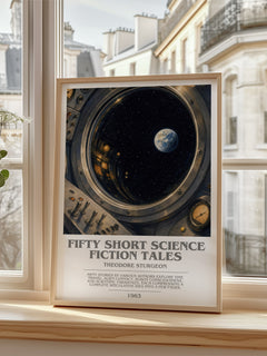 Fifty short science fiction tales bookish poster colour and style options – Theodore Sturgeon book art