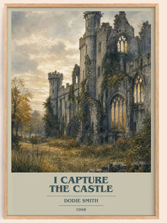 I Capture the Castle book cover book poster by Dodie Smith – framed literary art print