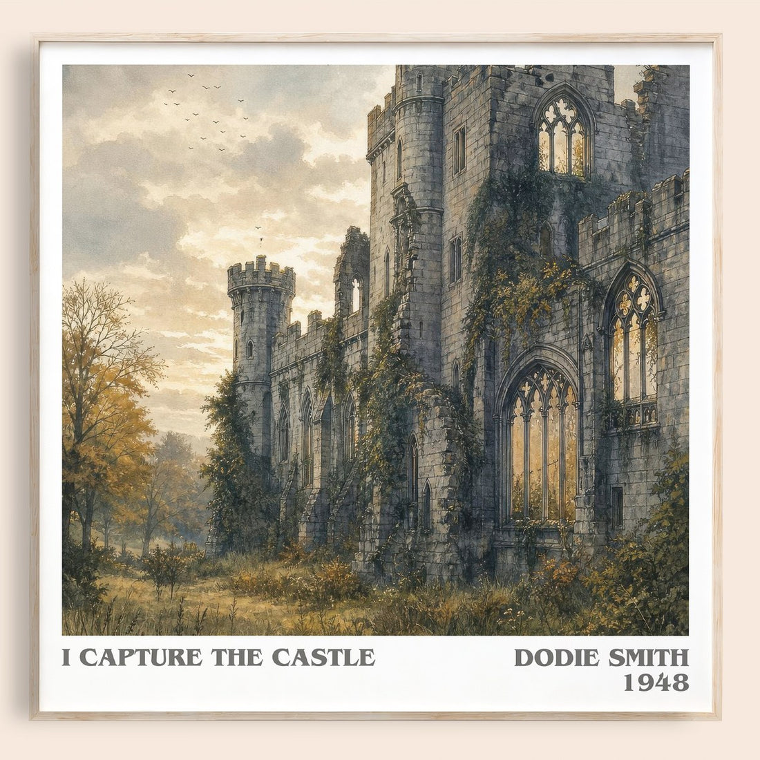 I Capture the Castle literary book poster by Dodie Smith – framed literary art print