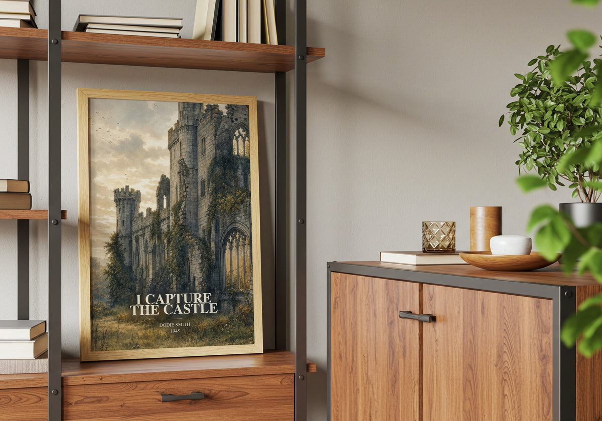 I Capture the Castle book watercolour illustration paper finish options – matte satin gloss