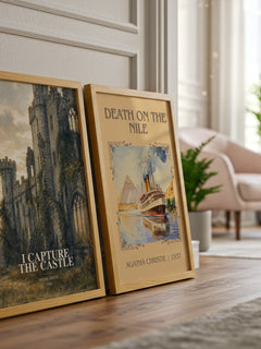 I Capture the Castle watercolour print framed by window – literary home decor