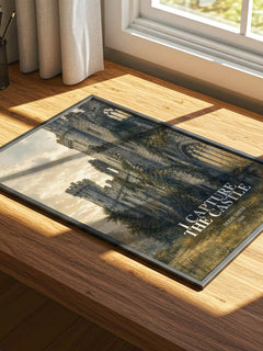 I Capture the Castle watercolour book poster framed on wall – coming of age wall art