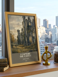 I Capture the Castle book cover print framed by window – literary home decor
