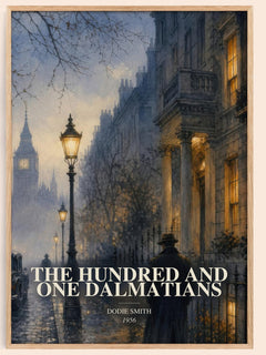 The Hundred and One Dalmatians watercolour book poster by Dodie Smith – framed literary art print