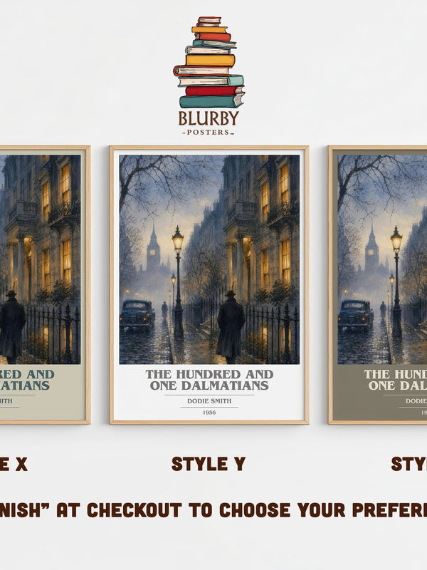 The Hundred and One Dalmatians book cover print in frame leaning in hallway – childrens wall art