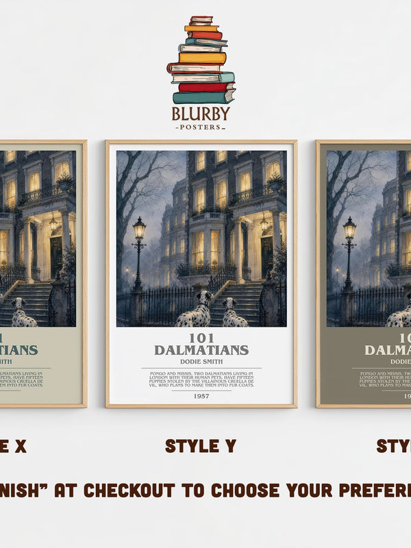101 Dalmatians bookish print in frame leaning in hallway – childrens wall art