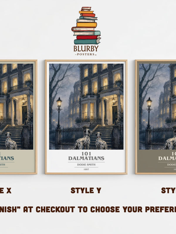 101 Dalmatians book cover print in frame leaning in hallway – childrens wall art