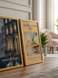 101 Dalmatians watercolour print framed by window – literary home decor