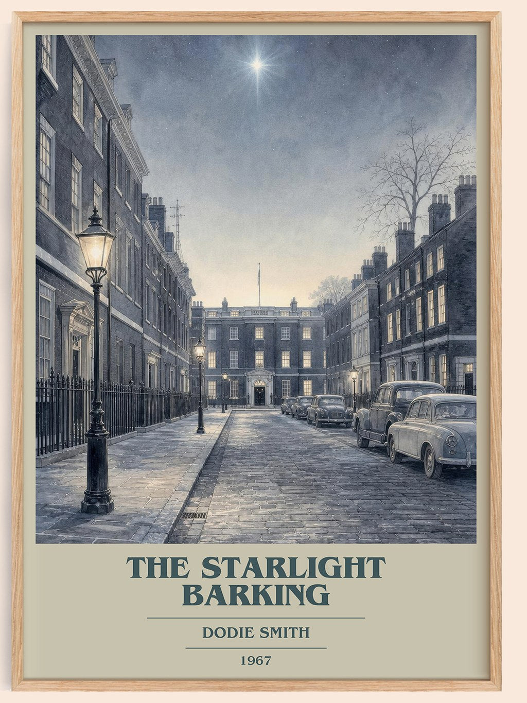 The starlight barking book cover book poster by Dodie Smith – framed literary art print