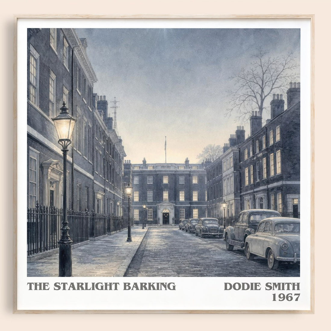 The starlight barking literary book poster by Dodie Smith – framed literary art print