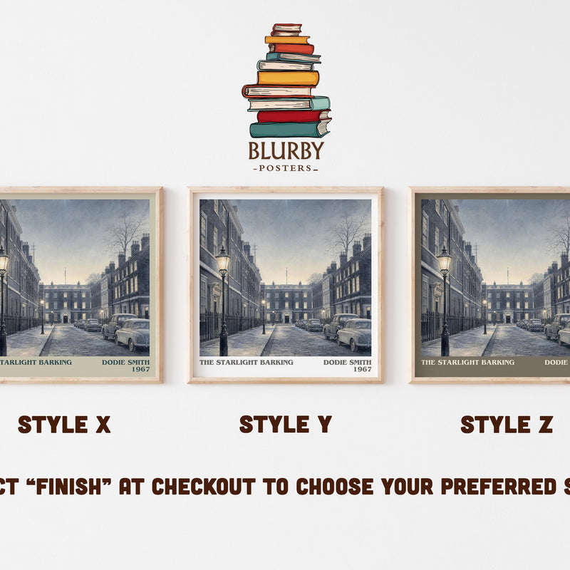 The starlight barking literary print in frame leaning in hallway – childrens wall art