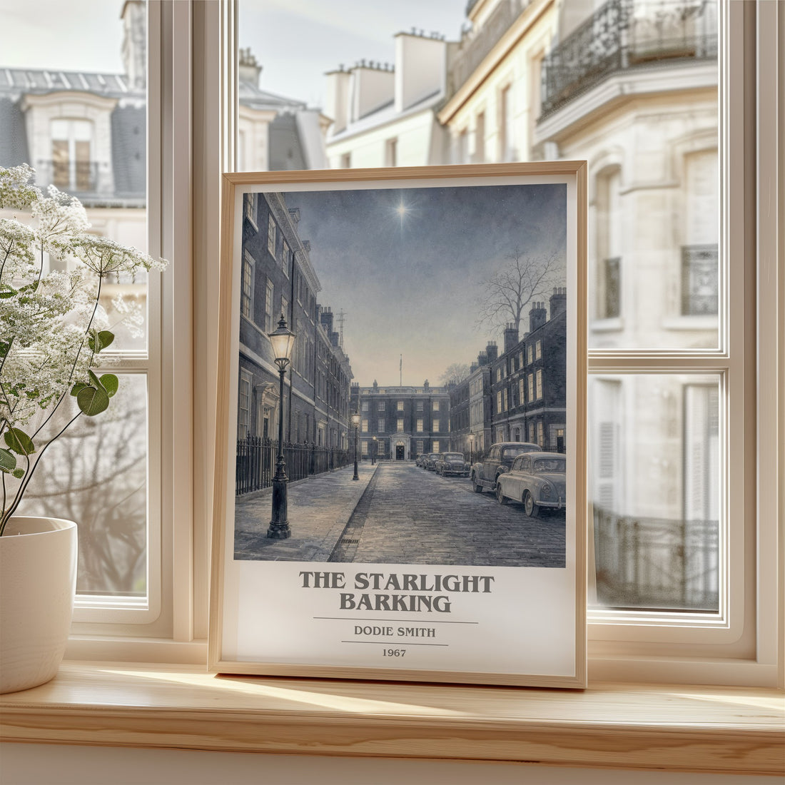 The starlight barking book cover poster colour and style options – Dodie Smith book art