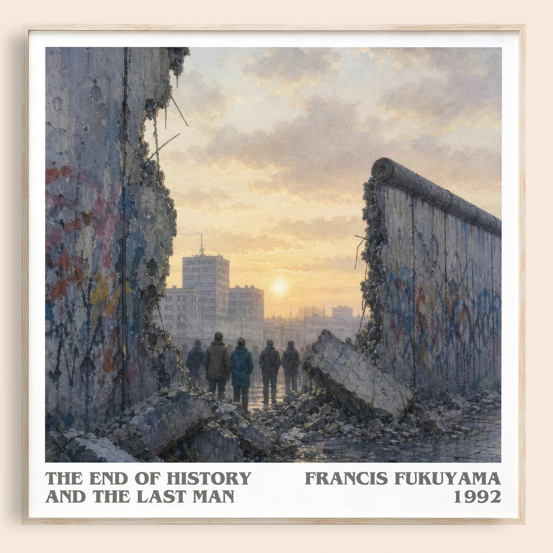 The End of History and the Last Man literary book poster by Francis Fukuyama – framed literary art print