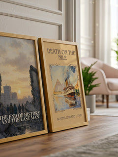 The End of History and the Last Man watercolour print framed by window – literary home decor