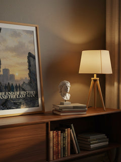 The End of History and the Last Man watercolour print on bookshelf – Francis Fukuyama fan gift