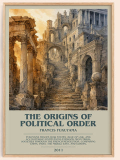 The origins of political order bookish book poster by Francis Fukuyama – framed literary art print