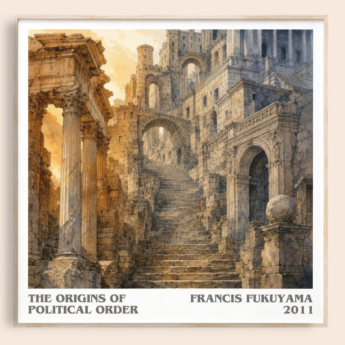 The origins of political order literary book poster by Francis Fukuyama – framed literary art print