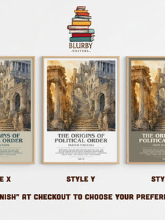 The origins of political order bookish print in frame leaning in hallway – non fiction wall art