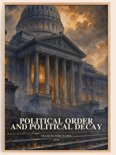 Political order and political decay watercolour book poster by Francis Fukuyama – framed literary art print