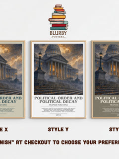 Political order and political decay bookish print in frame leaning in hallway – non fiction wall art