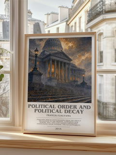 Political order and political decay bookish poster colour and style options – Francis Fukuyama book art