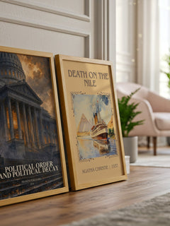 Political order and political decay watercolour print framed by window – literary home decor