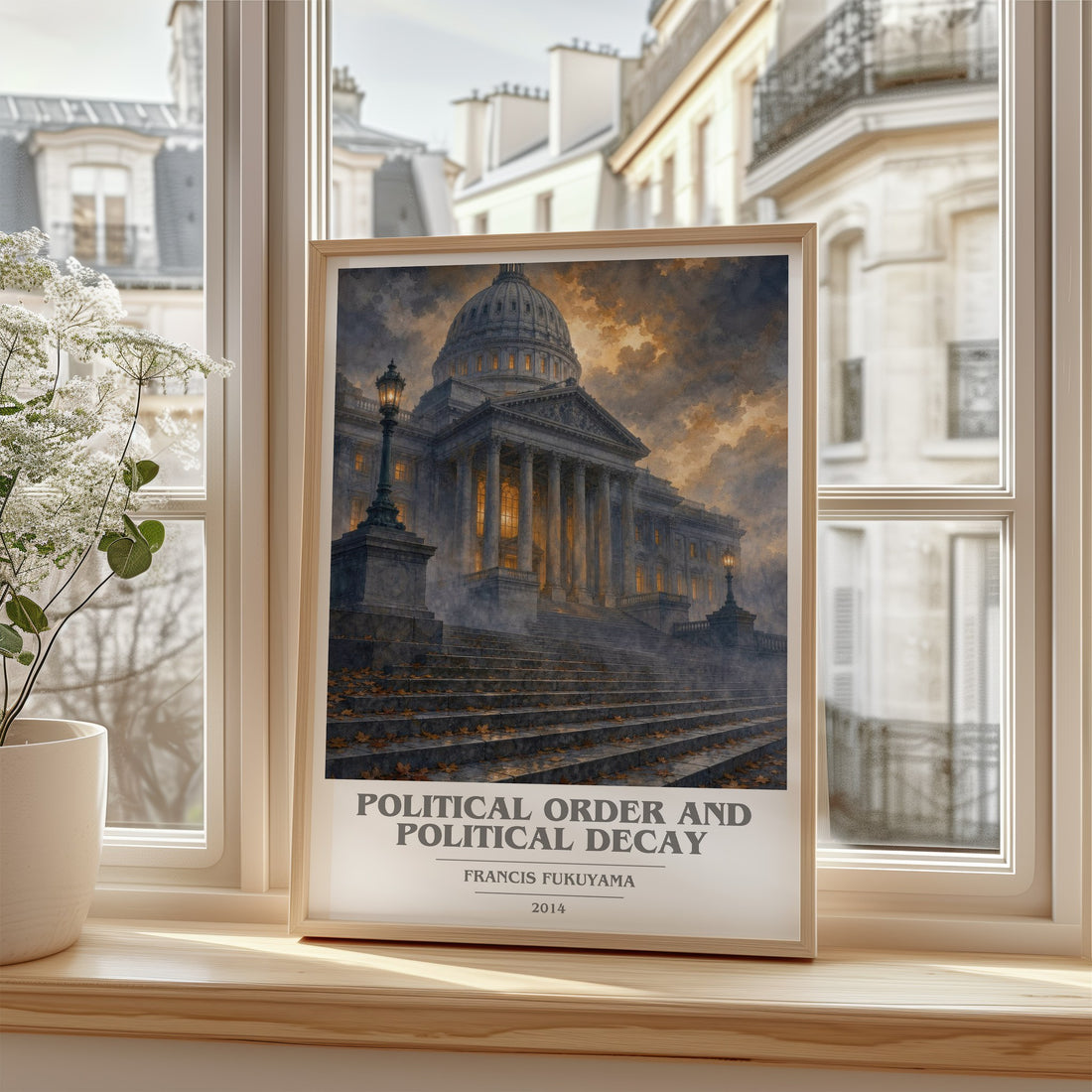 Political order and political decay book cover poster colour and style options – Francis Fukuyama book art