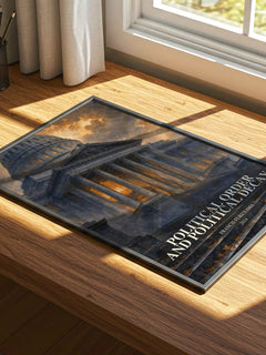 Political order and political decay watercolour book poster framed on wall – non fiction wall art