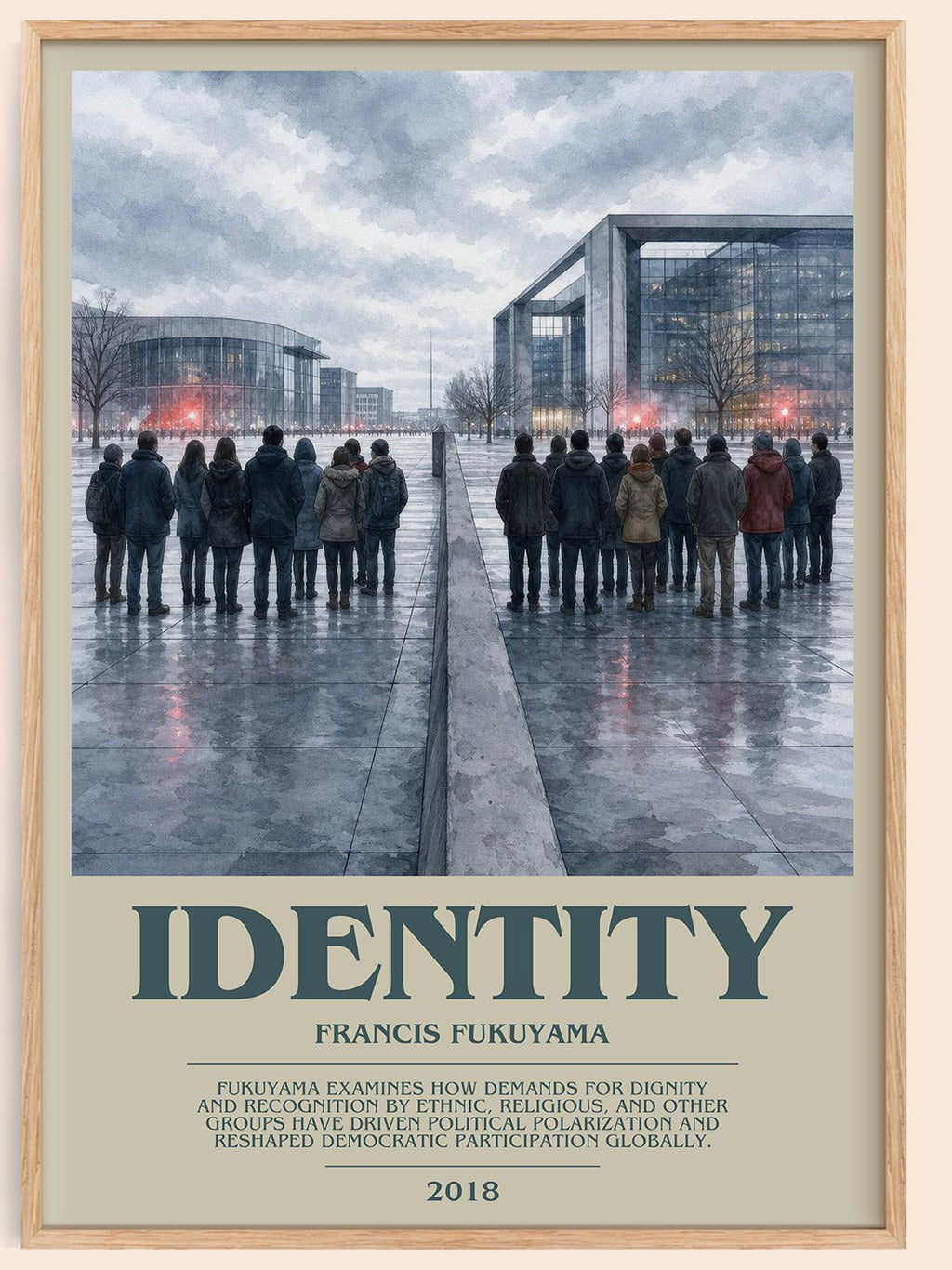 Identity bookish book poster by Francis Fukuyama – framed literary art print