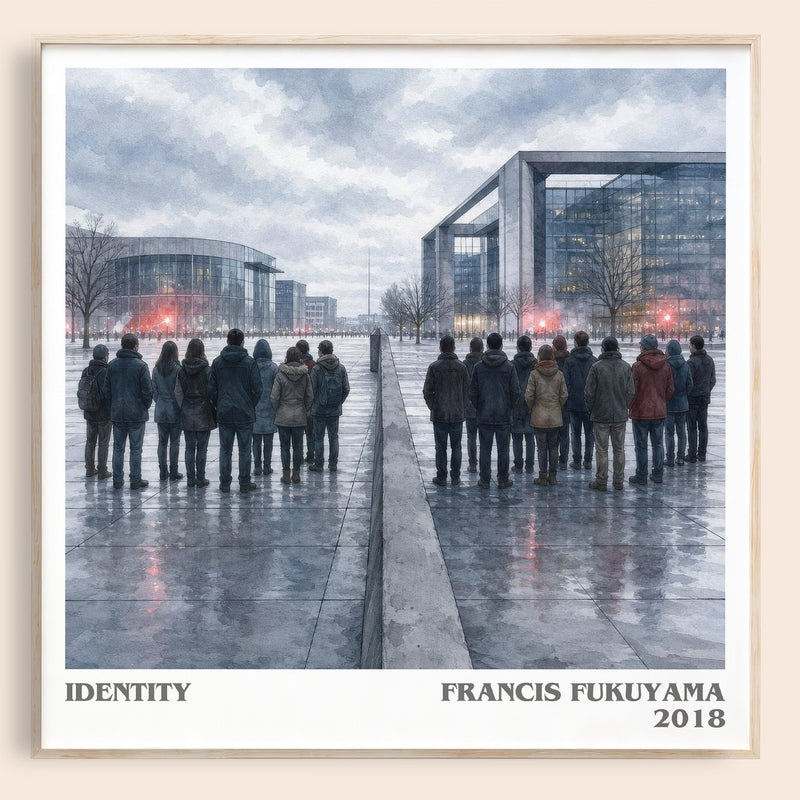 Identity literary book poster by Francis Fukuyama – framed literary art print