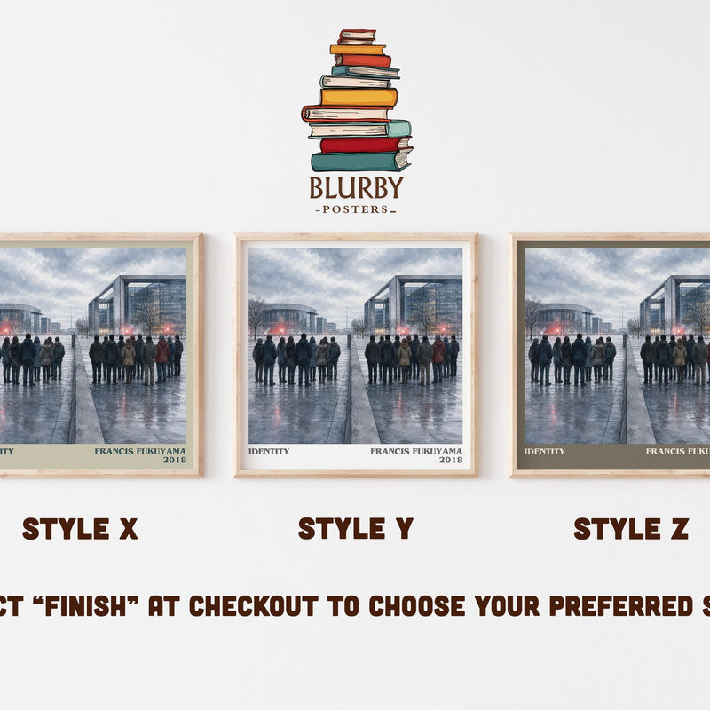Identity literary print in frame leaning in hallway – non fiction wall art