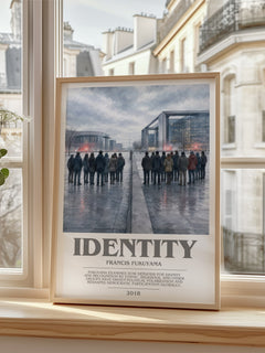 Identity bookish poster colour and style options – Francis Fukuyama book art