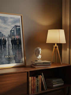 Identity watercolour print on bookshelf – Francis Fukuyama fan gift
