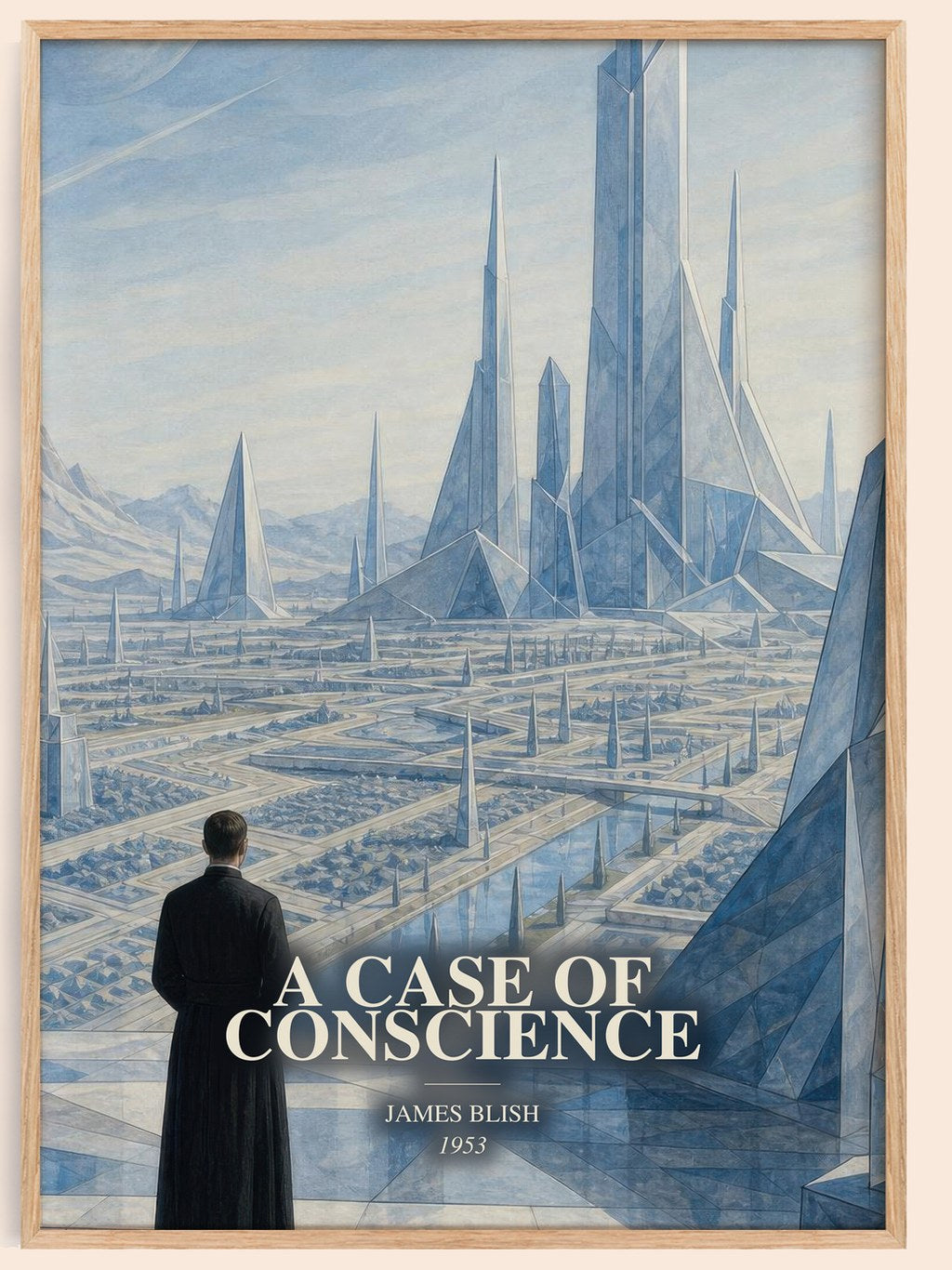 A Case of Conscience watercolour book poster by James Blish – framed literary art print