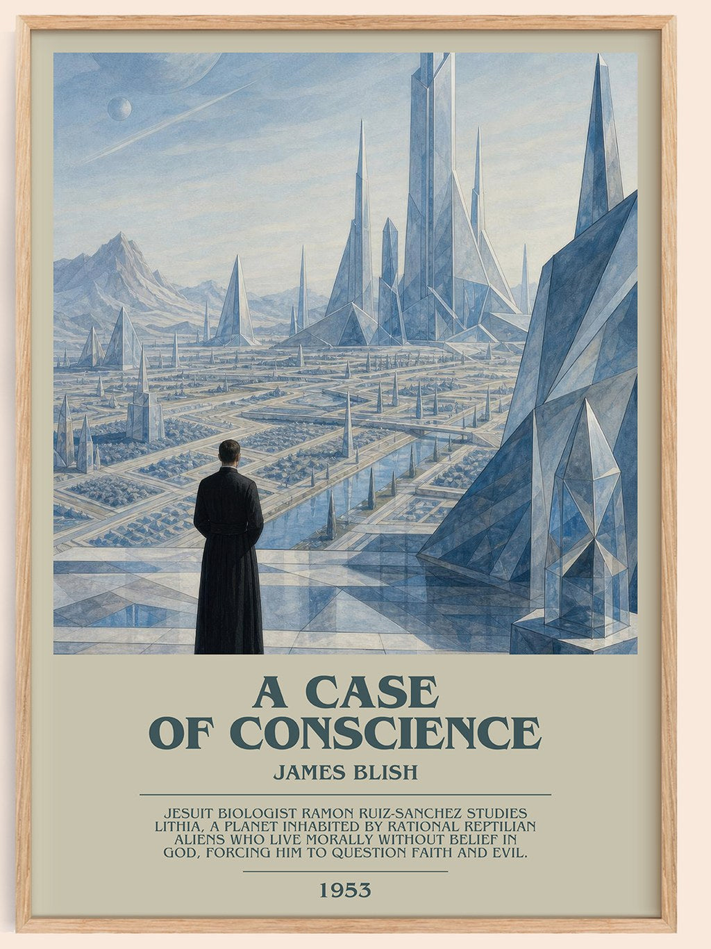 A Case of Conscience bookish book poster by James Blish – framed literary art print