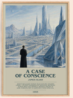 A Case of Conscience bookish book poster by James Blish – framed literary art print