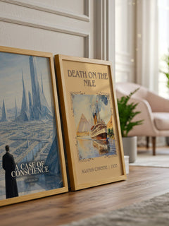 A Case of Conscience watercolour print framed by window – literary home decor