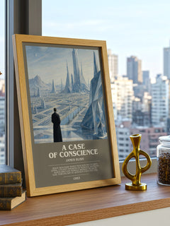 A Case of Conscience bookish print framed by window – literary home decor