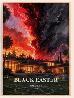 Black Easter watercolour book poster by James Blish – framed literary art print