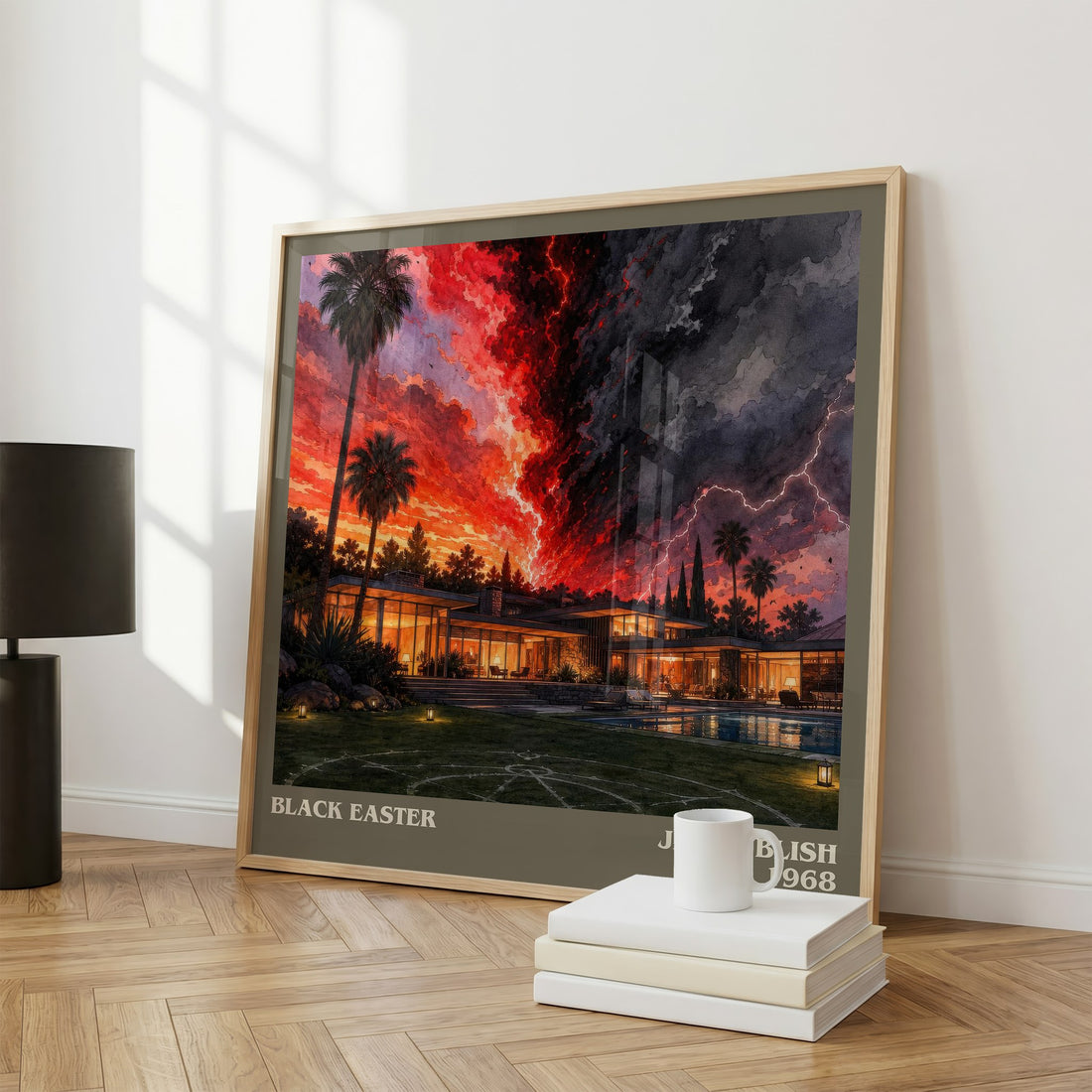 Black Easter literary print framed by window – literary home decor