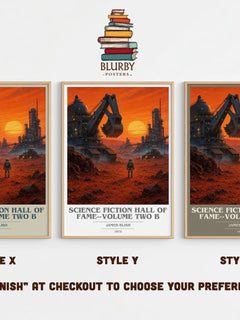 Science Fiction Hall of Fame--Volume Two B book cover print in frame leaning in hallway – sci fi wall art
