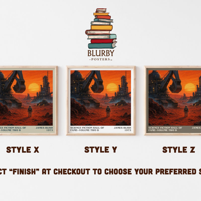Science Fiction Hall of Fame--Volume Two B literary print in frame leaning in hallway – sci fi wall art