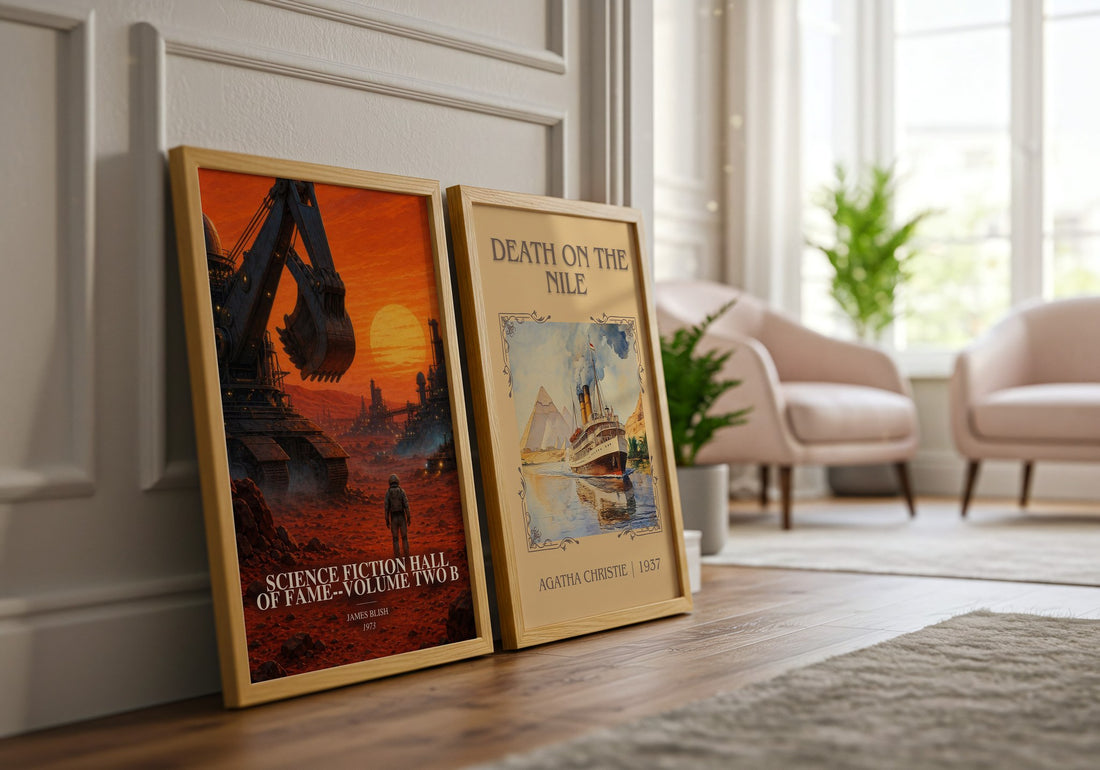 Science Fiction Hall of Fame--Volume Two B watercolour print framed by window – literary home decor