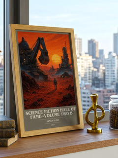 Science Fiction Hall of Fame--Volume Two B book cover print framed by window – literary home decor