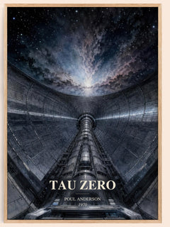 Tau Zero watercolour book poster by Poul Anderson – framed literary art print