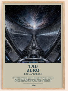 Tau Zero bookish book poster by Poul Anderson – framed literary art print